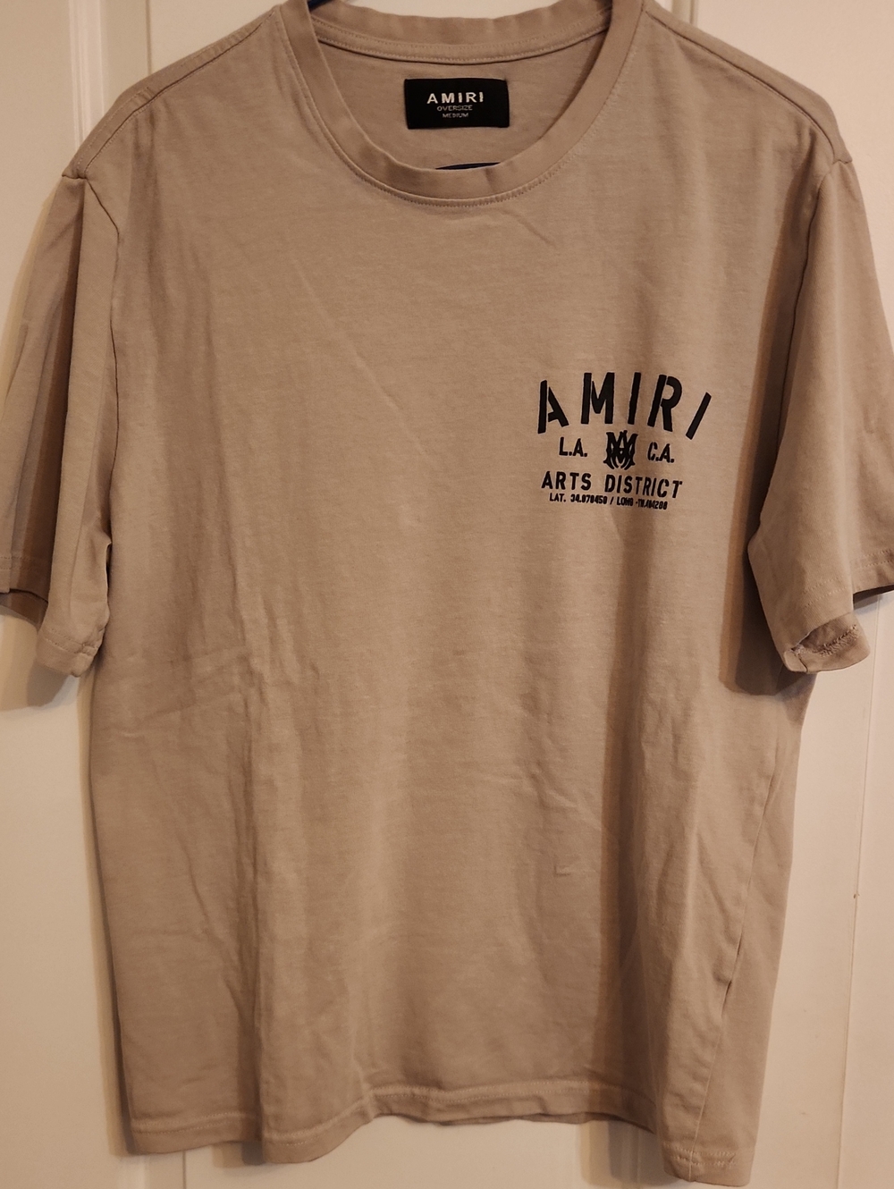 AMIRI Beige Arts District Logo Short-Sleeve T-Shirt